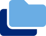 Blue icon of two overlapping file folders